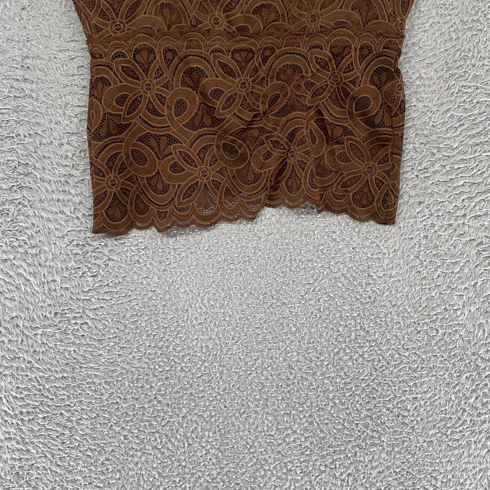 Aerie Y2K Babydoll Tank Womens M DD Brown Floral Lace Tanktop Fairy Earthy - Picture 9 of 12